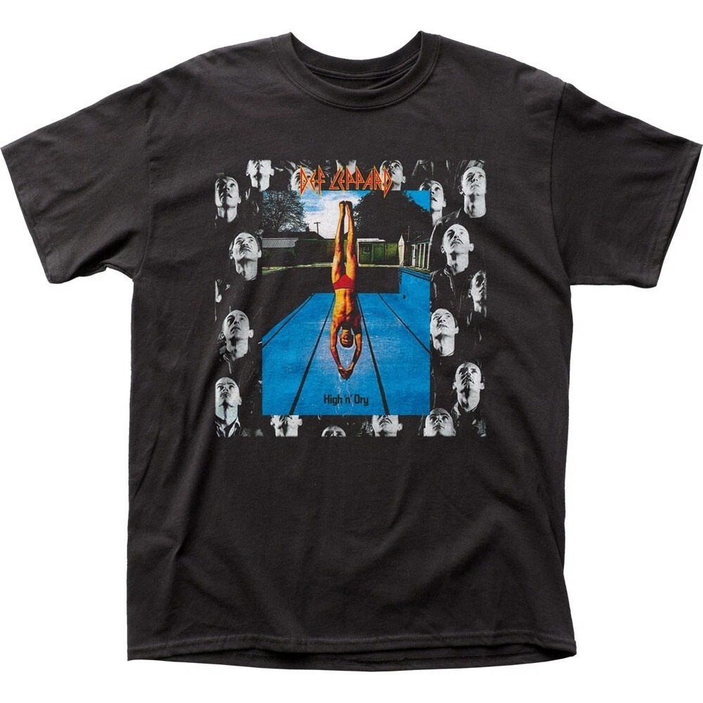 Def Leppard High N Dry Mens T Shirt Rock And Roll Music Classic Band Tee Black